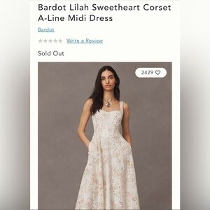 Bardot Lilah Sweetheart Corset A-Line Midi Dress - Size 12